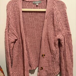 Marled Dusty Pink Textured Cardigan